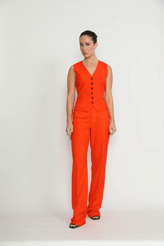 Maia Waistcoat - Maia Sweet Orange Fitted Waistcoat