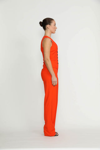 Maia Waistcoat - Maia Sweet Orange Fitted Waistcoat