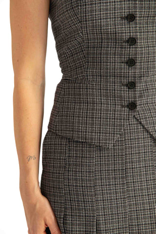 Maia Waistcoat - Fitted waistcoat in grey