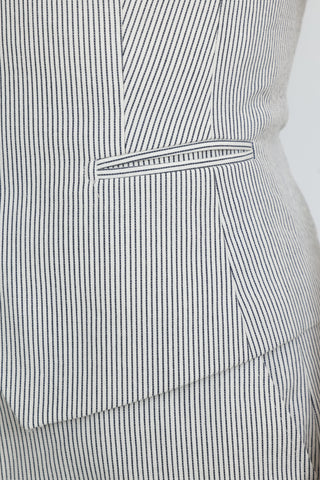 Maia Waistcoat - Classic waistcoat in white pinstripe