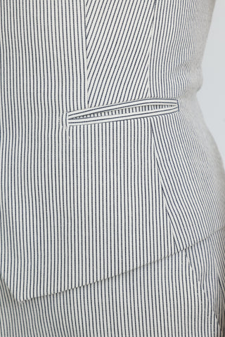 Maia Waistcoat & Blackpool Trousers in Navy & White Pinstripe