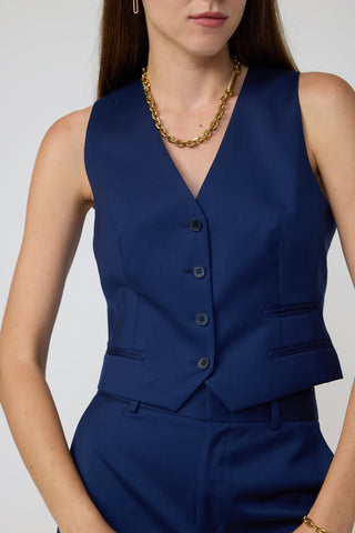 Edam Waistcoat - Single-breasted waistcoat in navy