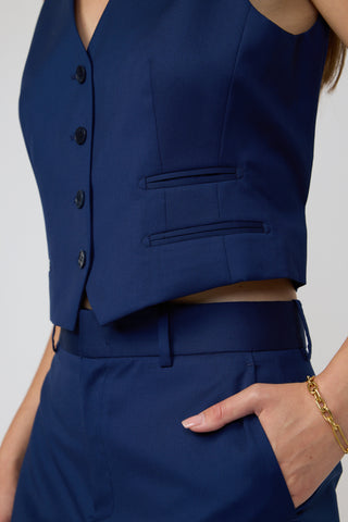 Edam Waistcoat - Single-breasted waistcoat in navy