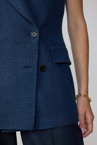 Beja Waistcoat - Double breasted waistcoat in navy