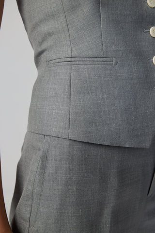 Maia Waistcoat - Classic waistcoat in silver grey