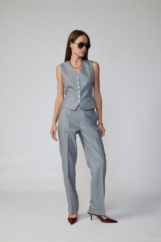 Maia Waistcoat - Classic waistcoat in silver grey