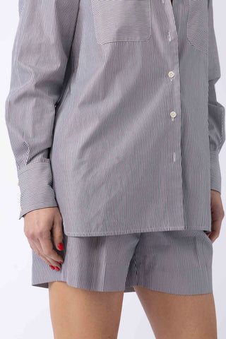 Mykonos Shirt & Biel Shirt in Grey Pinstripe