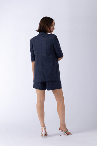 Bern Jacket - Boyfriend cut short sleeve jacket in navy