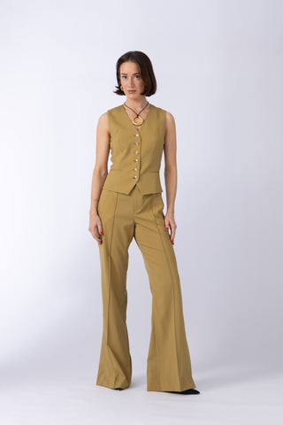 Maia Waistcoat - Classic waistcoat in yellow ochre