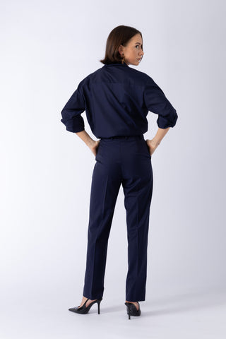 Castelo Branco Trousers - Slim Fit Trousers in navy