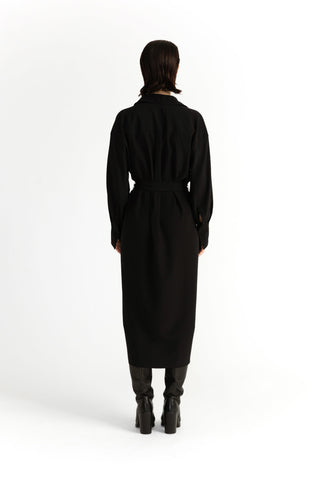 Laholm Dress - Oversized trench dress in black