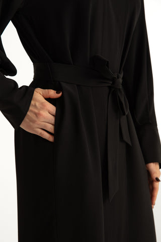 Laholm Dress - Oversized trench dress in black