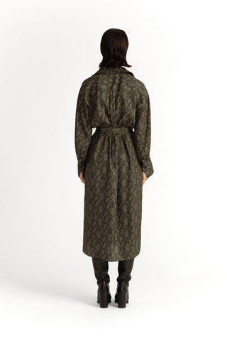 Laholm Dress - Oversized trench dress in khaki green