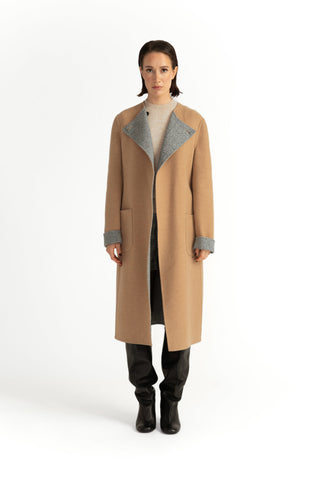 Falun Jacket - Double-sided light coat in camel