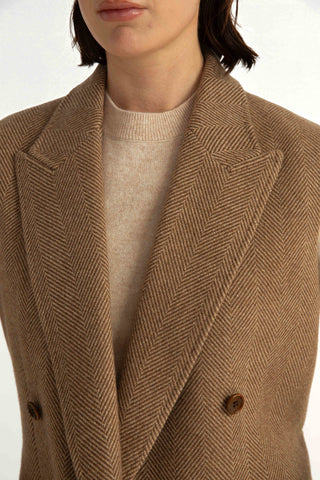 Flen Coat - Straight cut sleeveless coat in camel