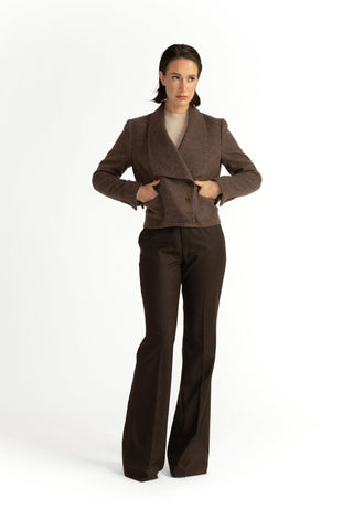 Eslov Jacket - Cropped jacket in brown