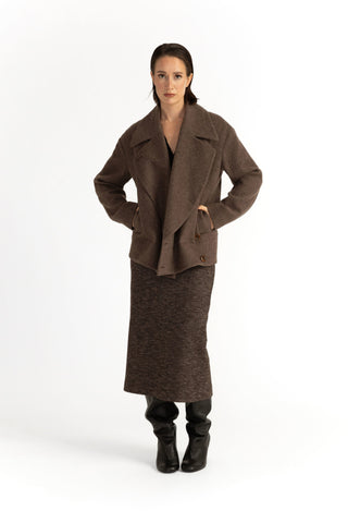 Varberg Coat - Oversized bomber coat in brown