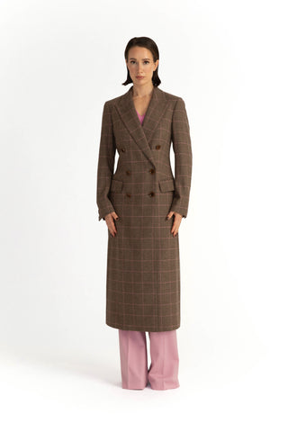 Stockholm Coat - Straight-cut long coat in brown