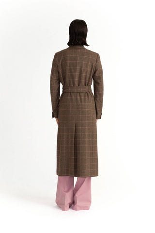 Stockholm Coat - Straight-cut long coat in brown