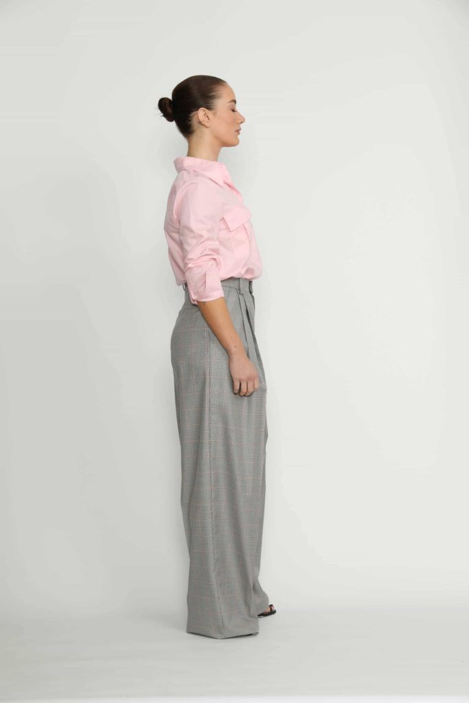 Siena Trousers – Sienna Wide Leg Trousers in Grey Princess Check26675