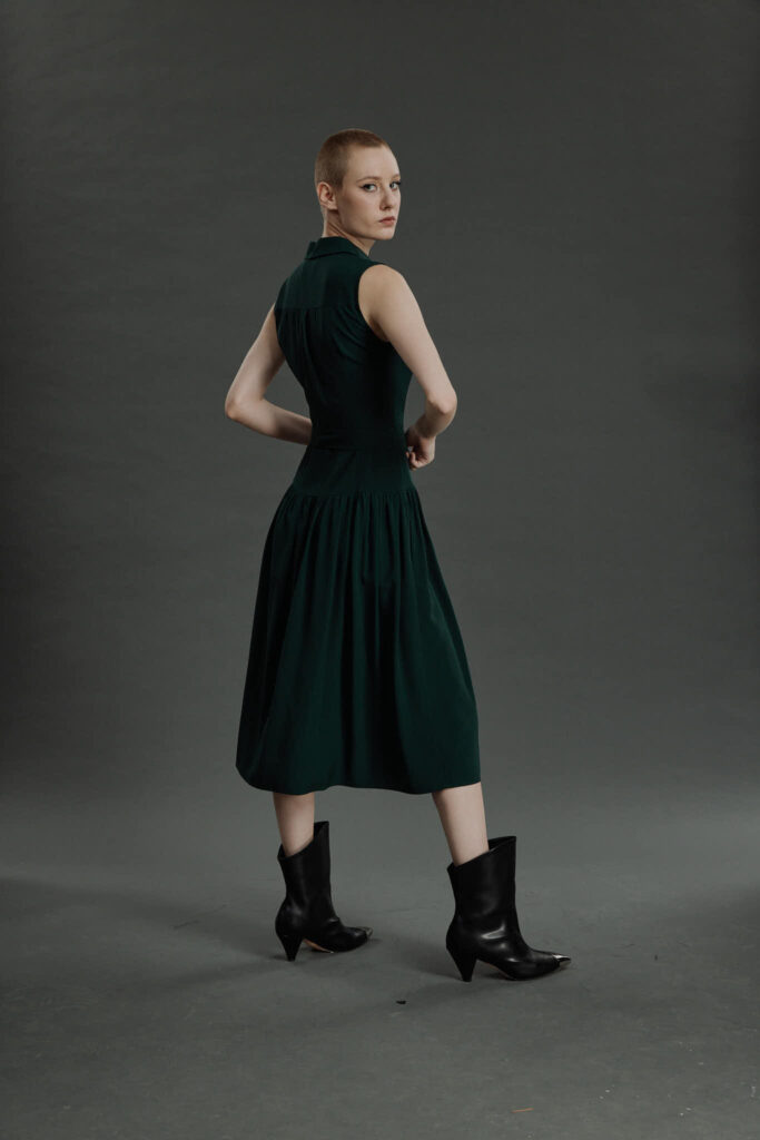 Fatima Dress – Maxi silk dress in green25538