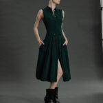 Fatima Dress – Maxi silk dress in green25537