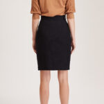 Cavan Skirt – Pencil skirt in  in navy blue basketweave24831