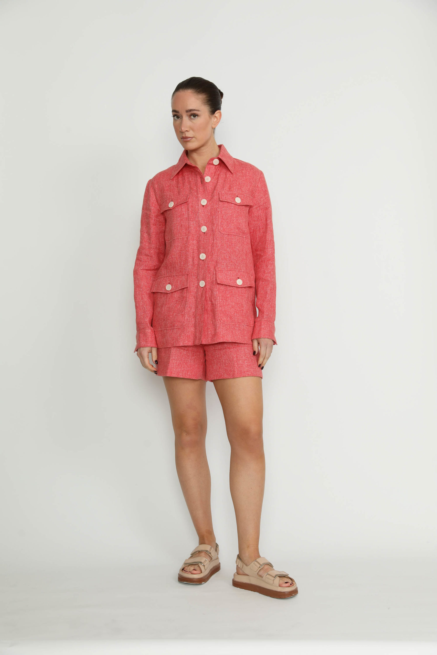 Rolle Shirt Jacket – Rolle Deep Pink Loose Fit Shirt Jacket