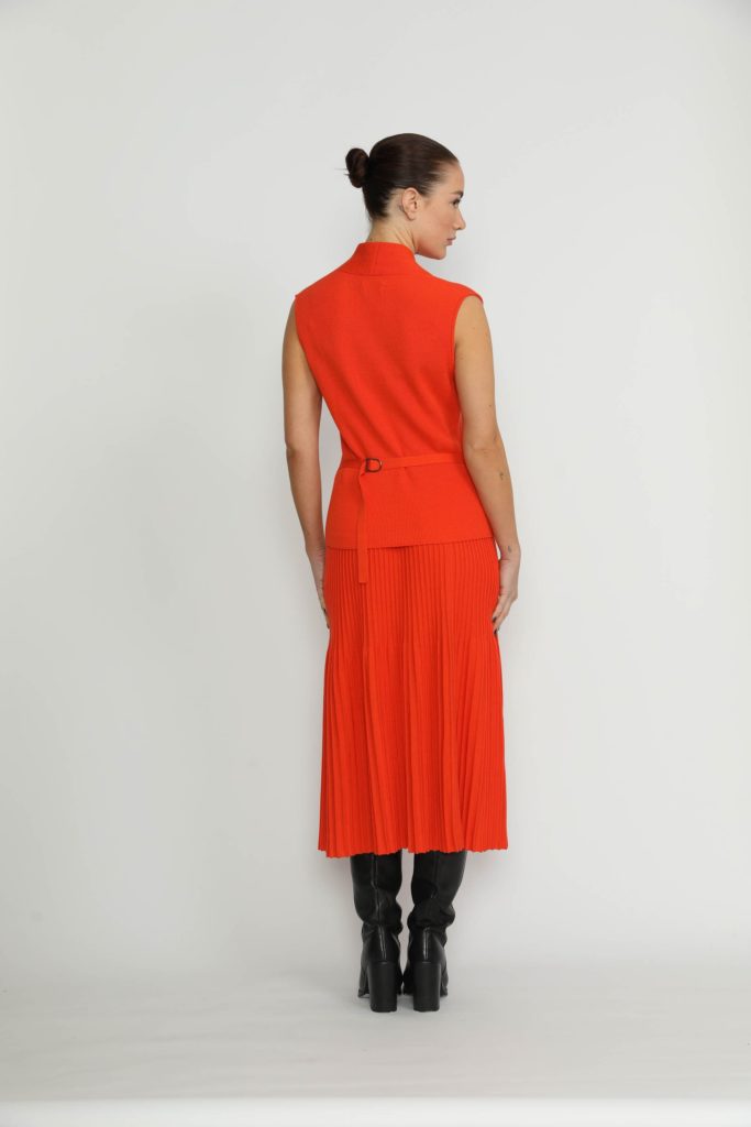 Altdorf Skirt – Altdorf Orange Pleated Knit Skirt27039