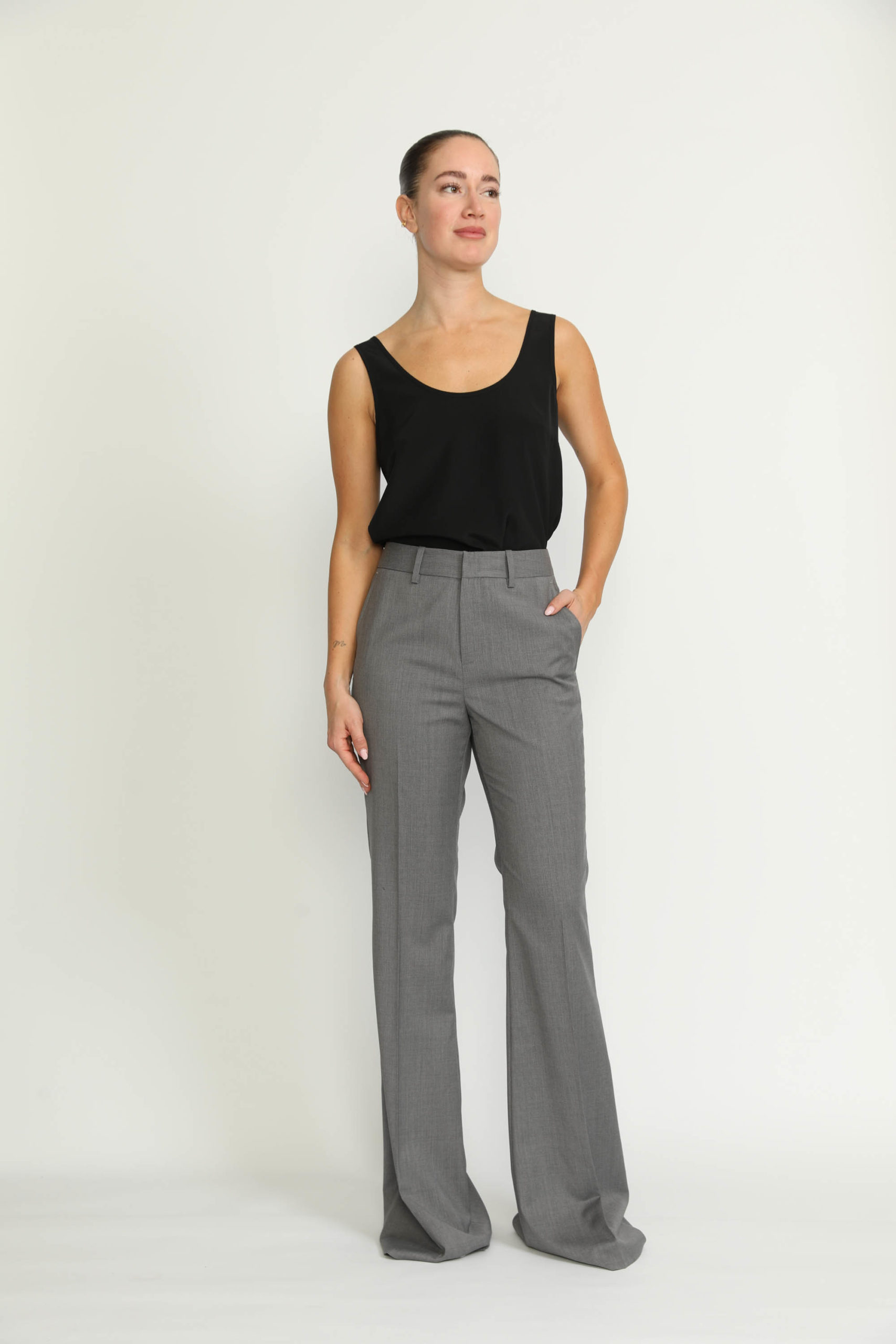 Sursee Trousers – Sursee Bell Bottom Flared Grey Trousers0