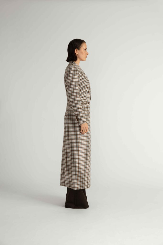 Agueda Coat – Midi-length coat in check28357