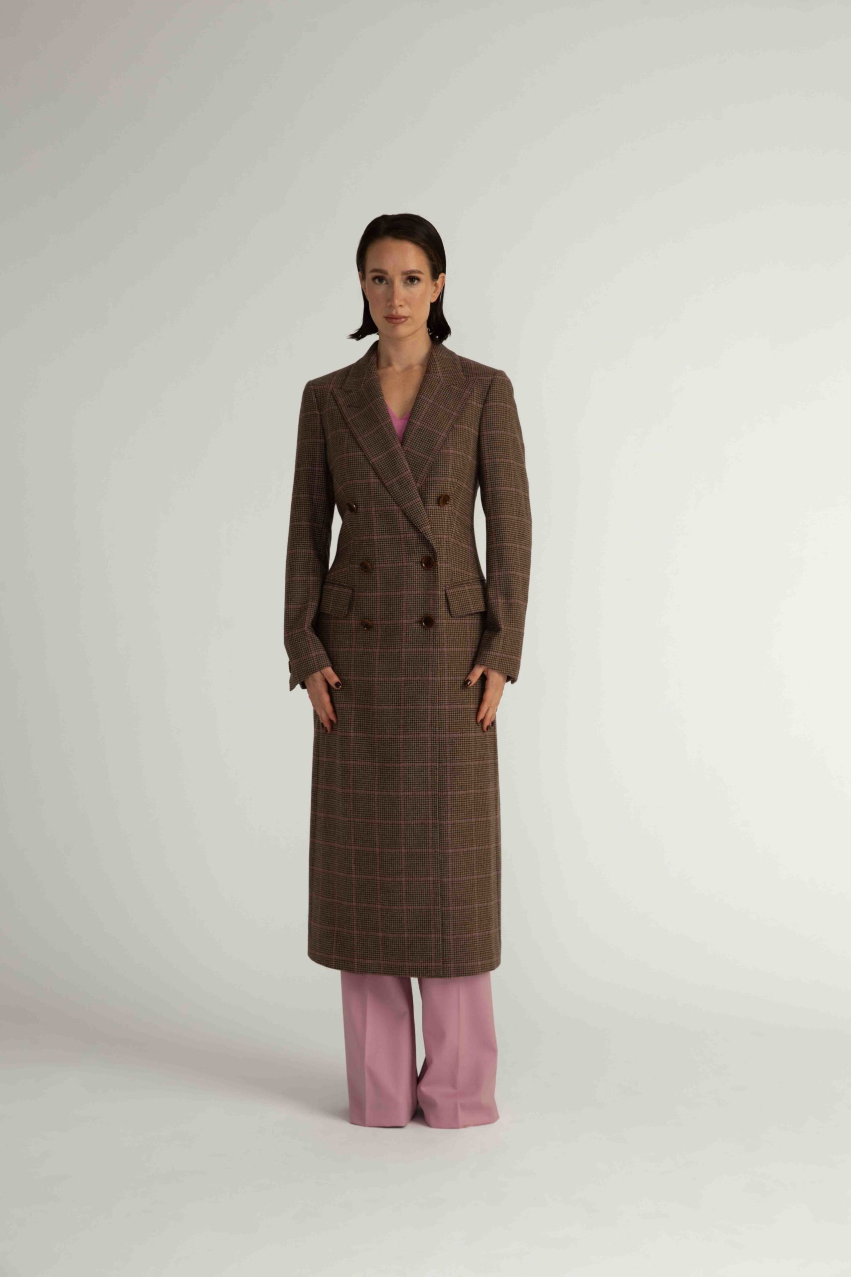 Stockholm Coat – Straight-cut long coat in brown