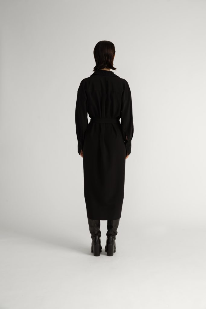 Laholm Dress – Oversized trench dress in black28262