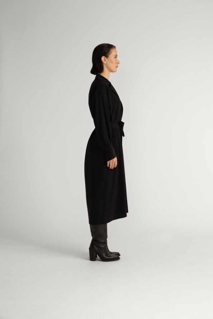 Laholm Dress – Oversized trench dress in black28261