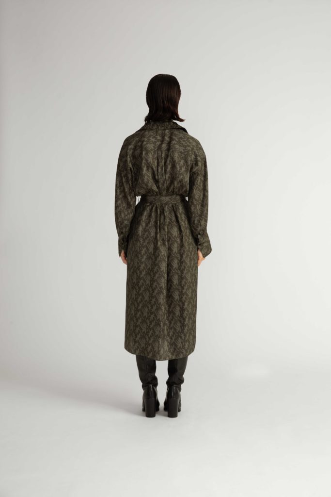 Laholm Dress – Oversized trench dress in khaki green28257