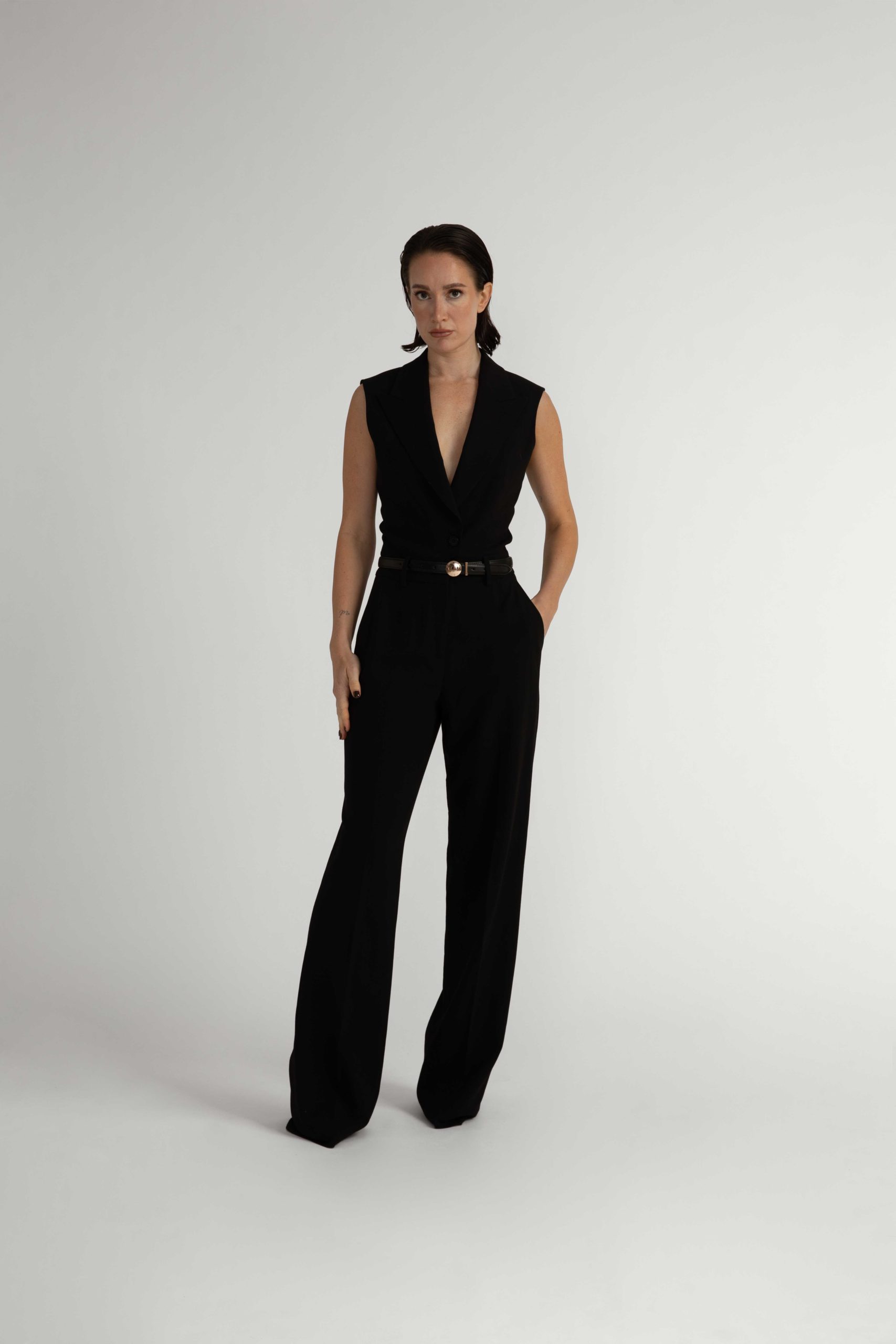 Vetlanda Jumpsuit – Sleeveless evening jumpsuit in black0