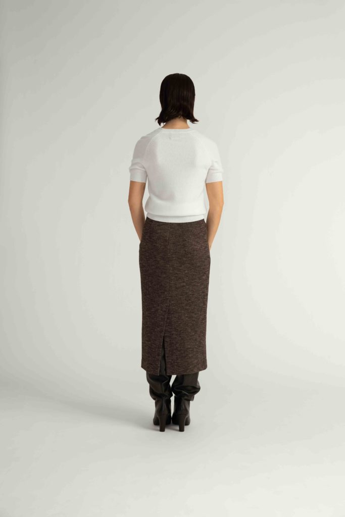 Nyon Skirt – Jersey midi pencil skirt in brown28395