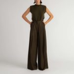 Lulea Trousers – Wide-leg trousers in forest green28332