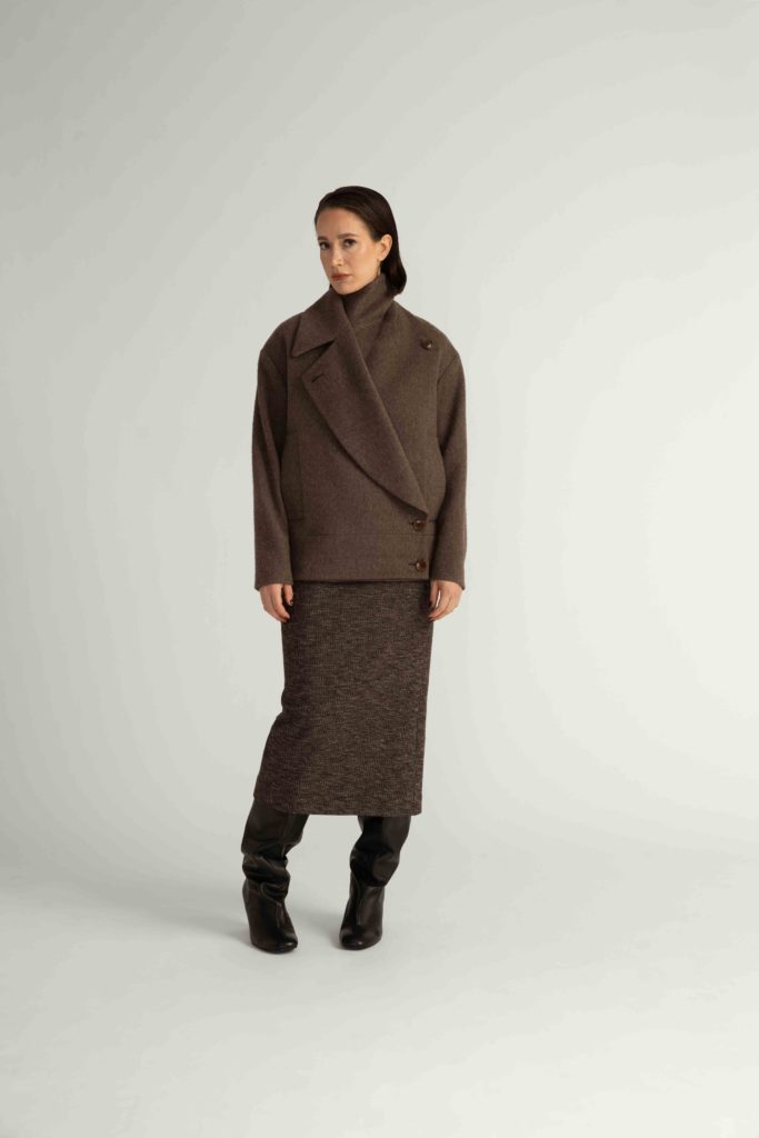 Verberg Coat – Oversized bomber coat in brown28408