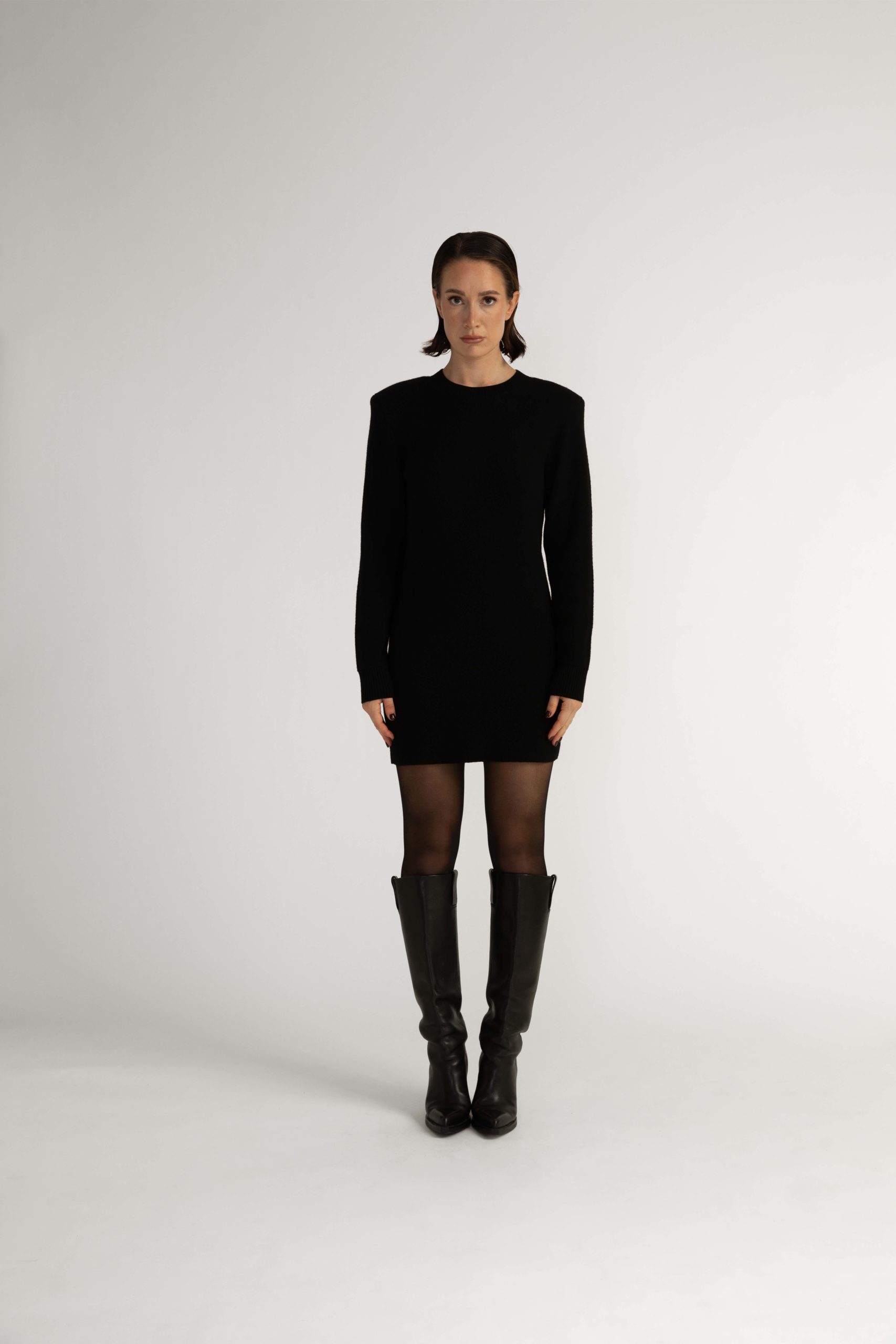 Kumla Knit Dress – Knit mini dress in black0