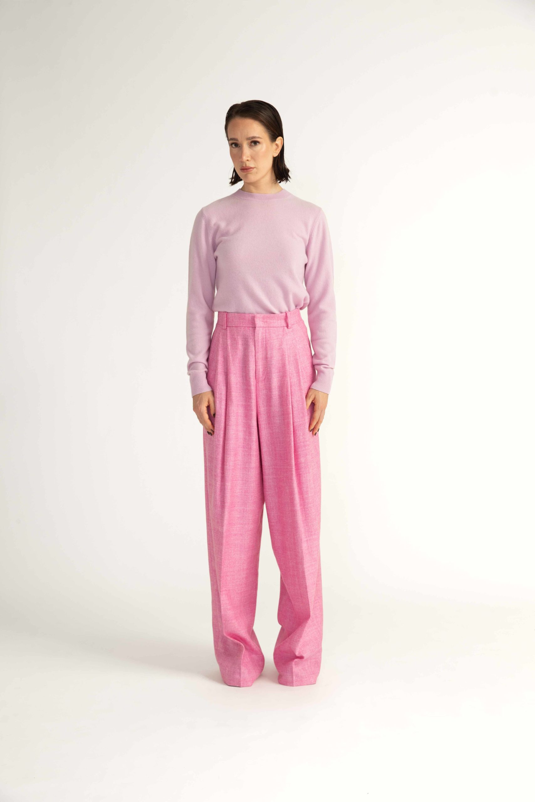 Siena Trousers – Double pleat trousers in pink0