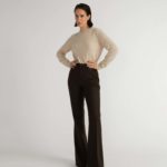 Sursee Trousers – Bell-bottom flared trousers in charcoal brown28233