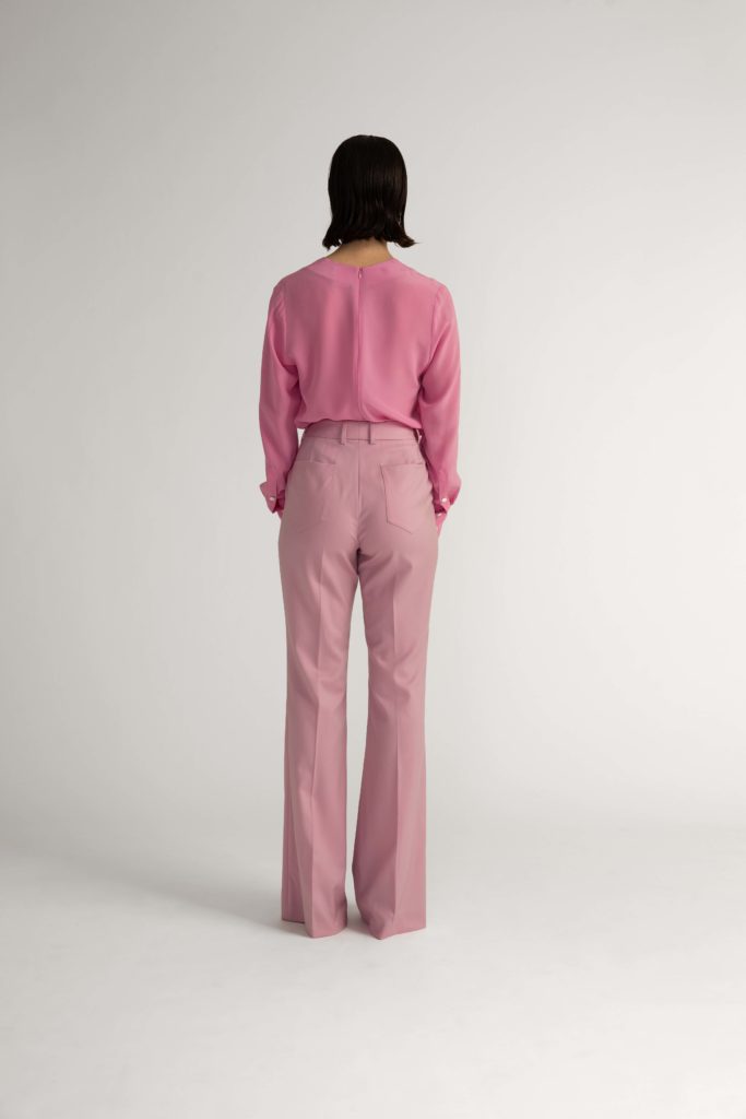 Sursee Trousers – Bell-bottom flared trousers in powder pink28189