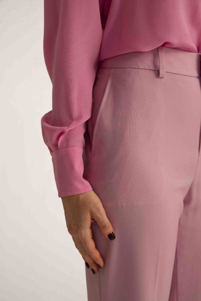 Sursee Trousers – Bell-bottom flared trousers in powder pink28186