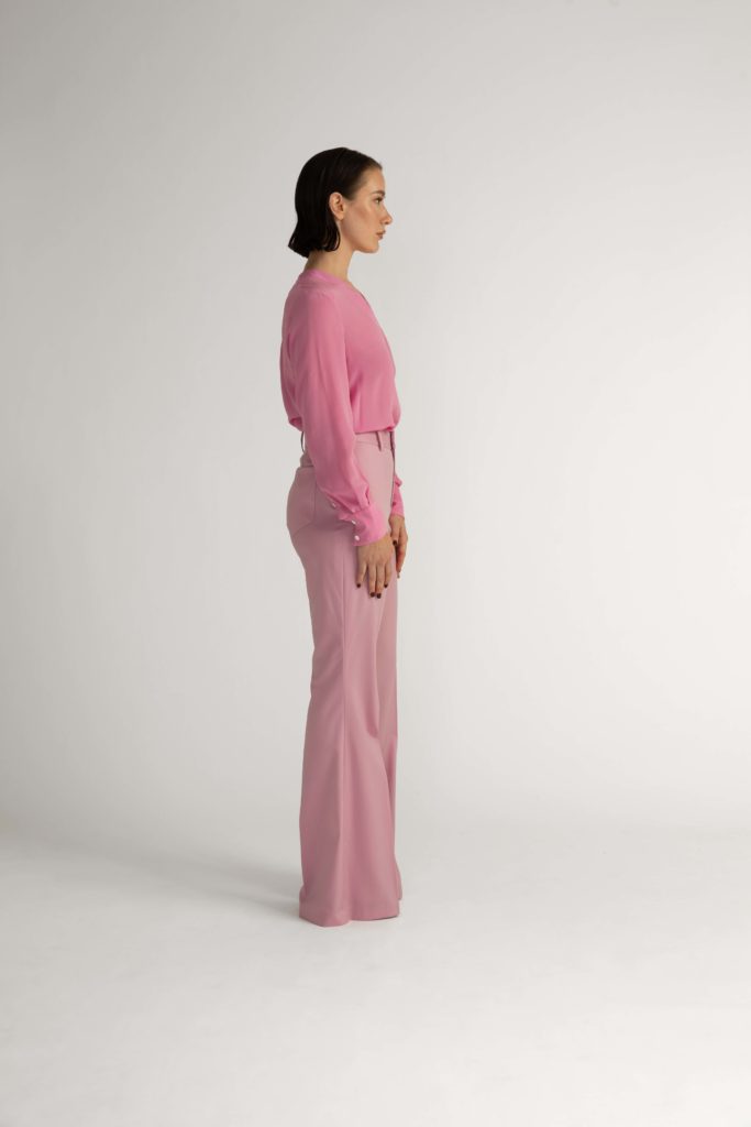 Sursee Trousers – Bell-bottom flared trousers in powder pink28188