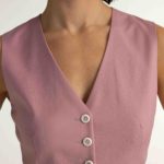 Maia Waistcoat – Fitted waistcoat in powder pink28208