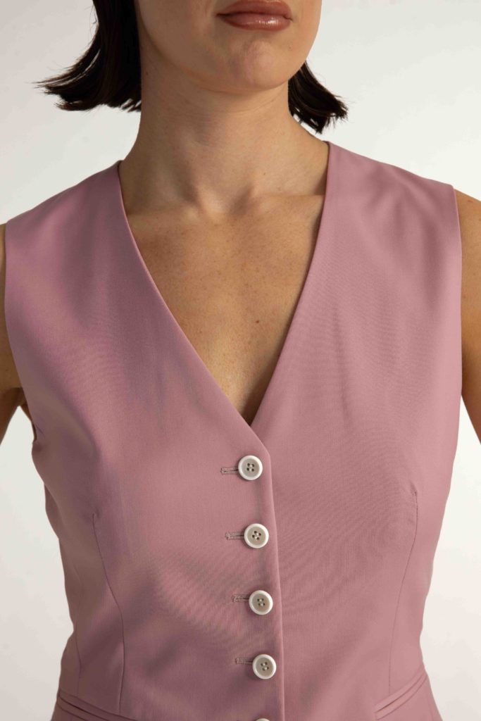 Maia Waistcoat – Fitted waistcoat in powder pink28208