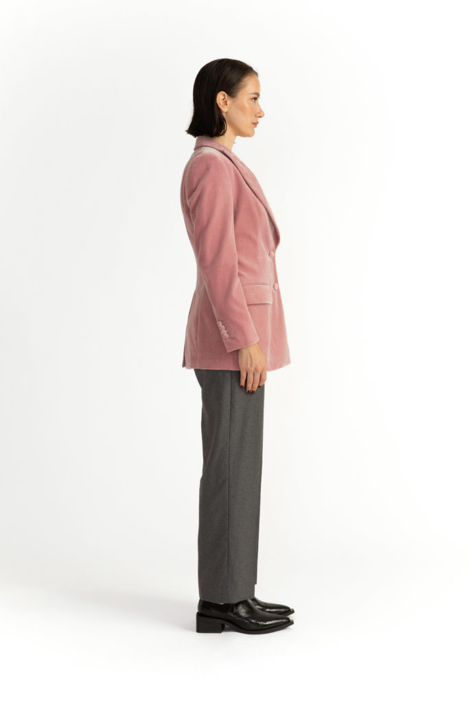 Sion Jacket – Hourglass fit jacket in blush velvet29234