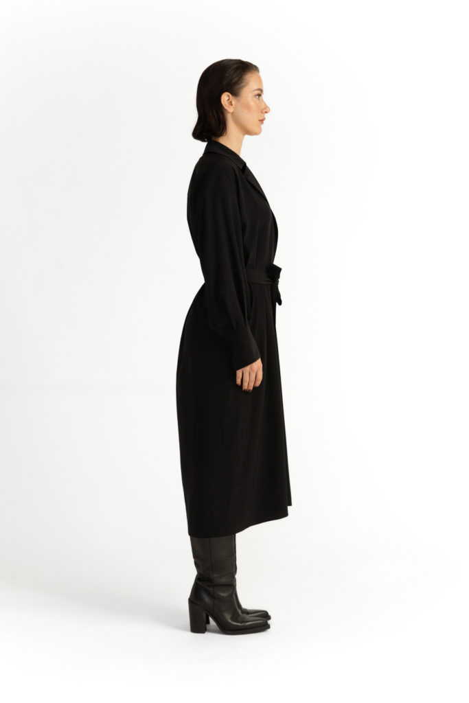 Laholm Dress – Oversized trench dress in black29135