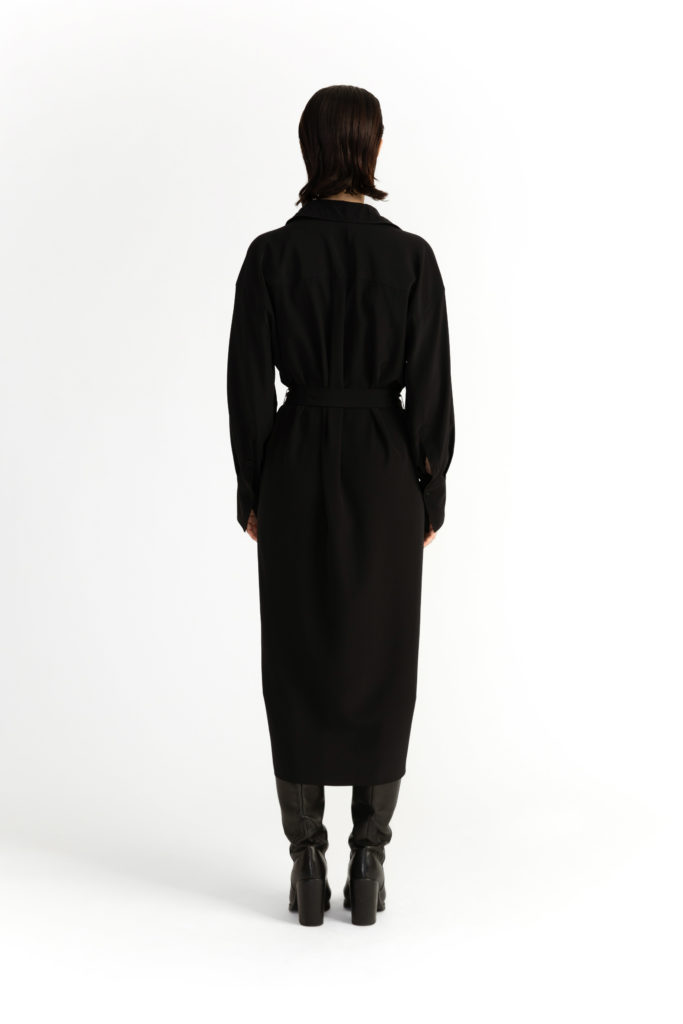 Laholm Dress – Oversized trench dress in black29136